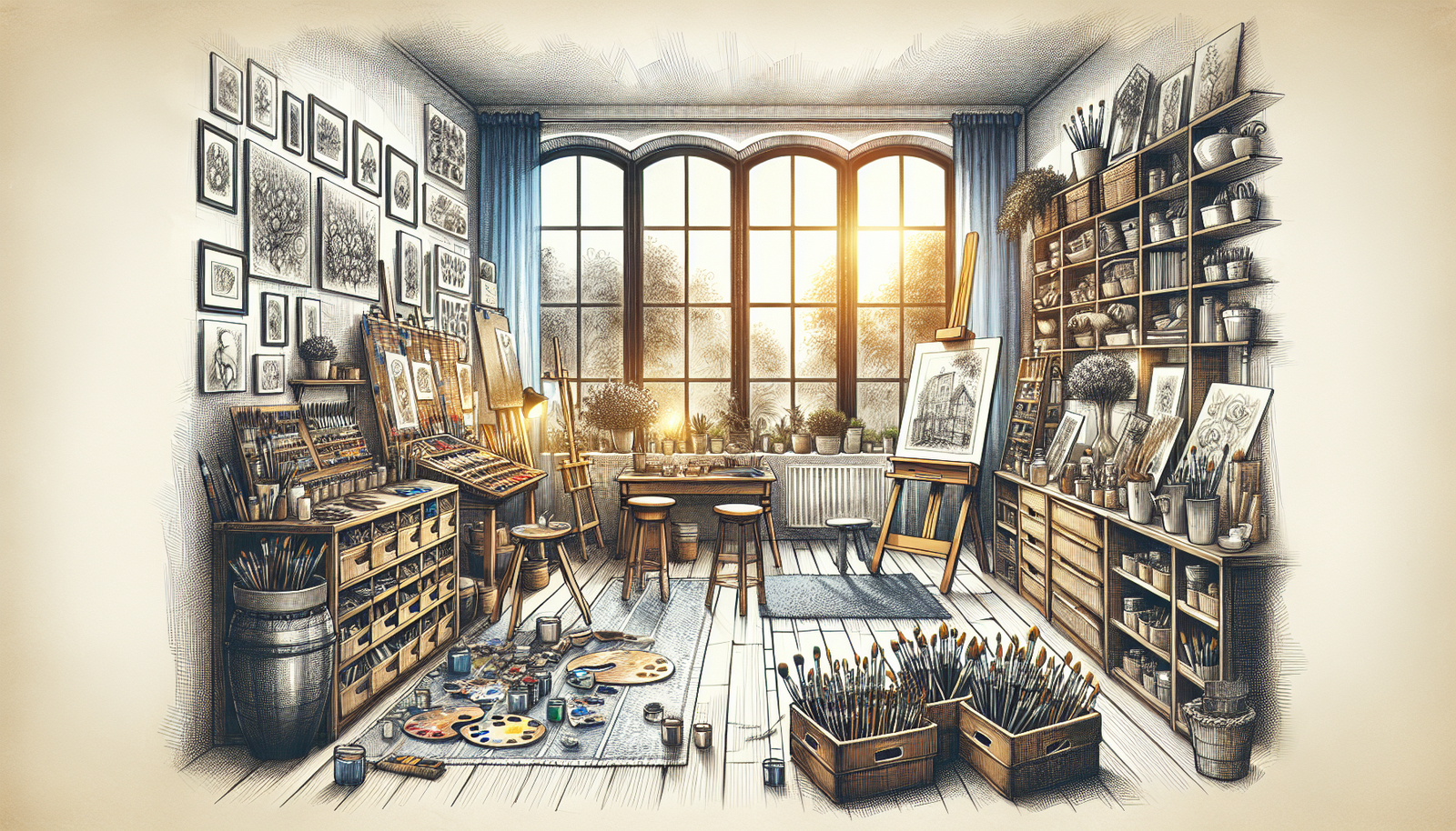 ideas for an inspiring art studio at home 1