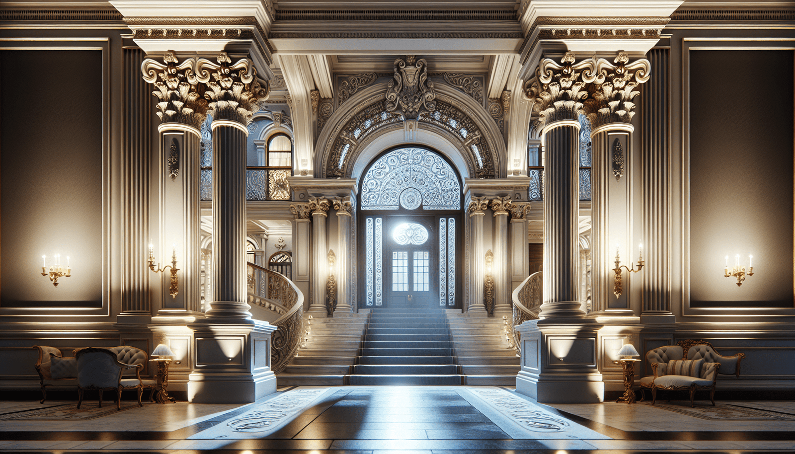 The Elegance Of A Majestic, Stately Home Entrance