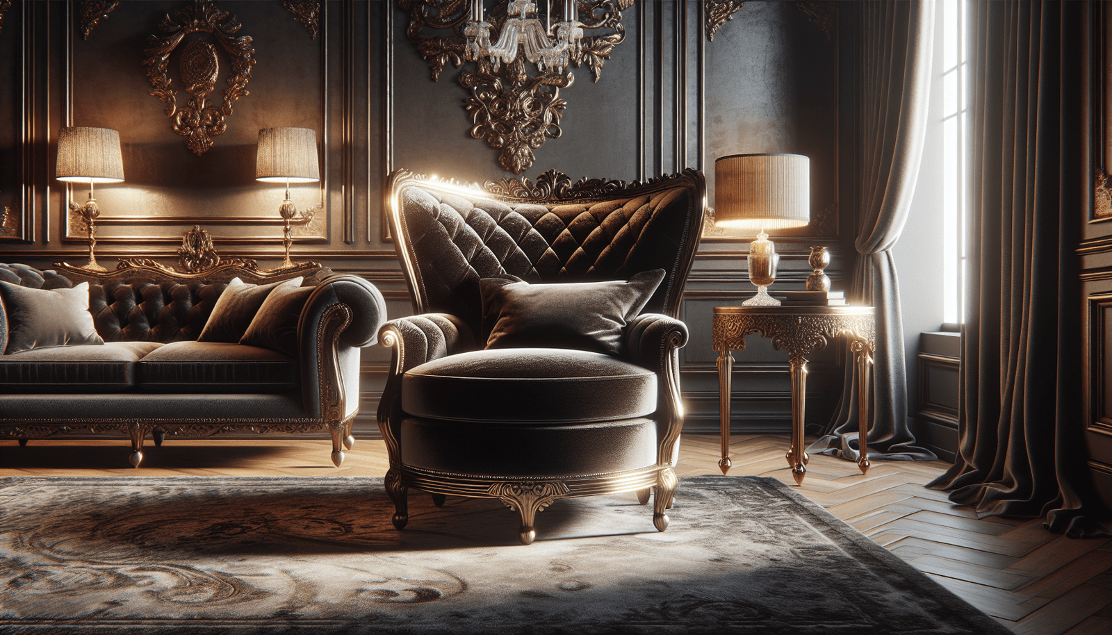 The Elegance Of An Opulent, Velvet-Clad Lounge