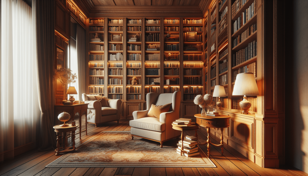 The Elegance Of A Warm, Wood-Toned Home Library